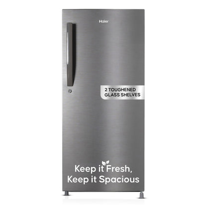Haier 190 L 5 Star Direct Cool Inverter Single Door Refrigerator with Fast Ice Making, Easy Clean Back, Large Vegetable Box (HED-205DSA-P, Dazzle Steel, 2026 Model)