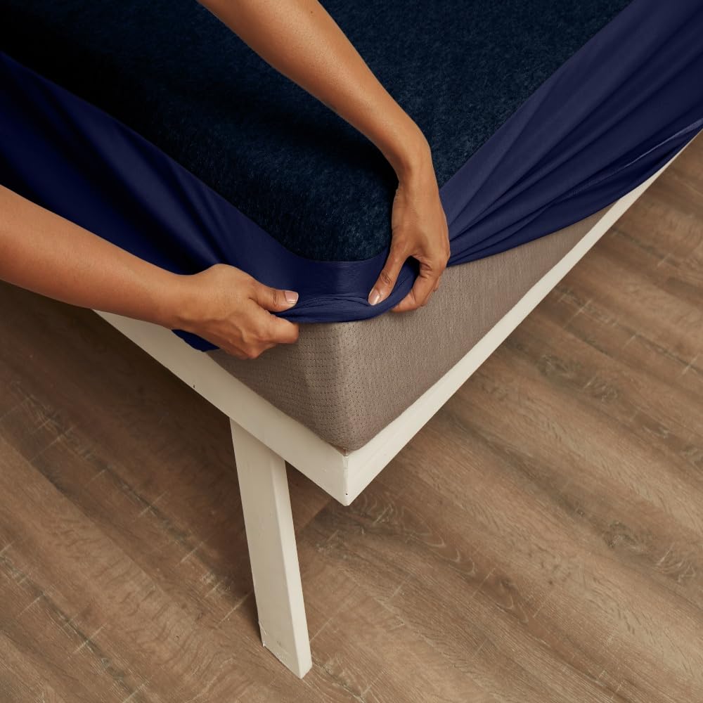 Wakefit Water Proof Terry Cotton Mattress Protector | Grey | Machine Washable | Super Soft | Fits Mattress Upto 10 inches