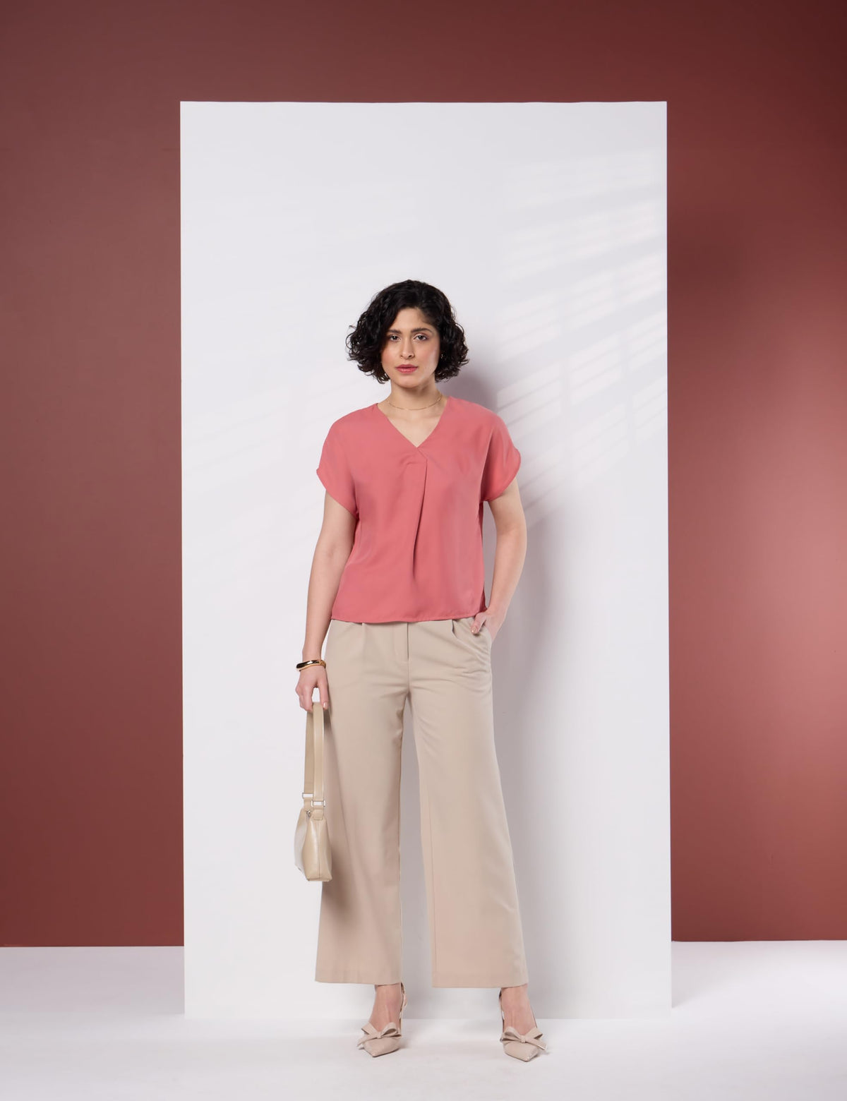 Symbol Premium Women's Relaxed Fit Crop Top | Desk-to-Dinner (Available in Plus Sizes) Polyester