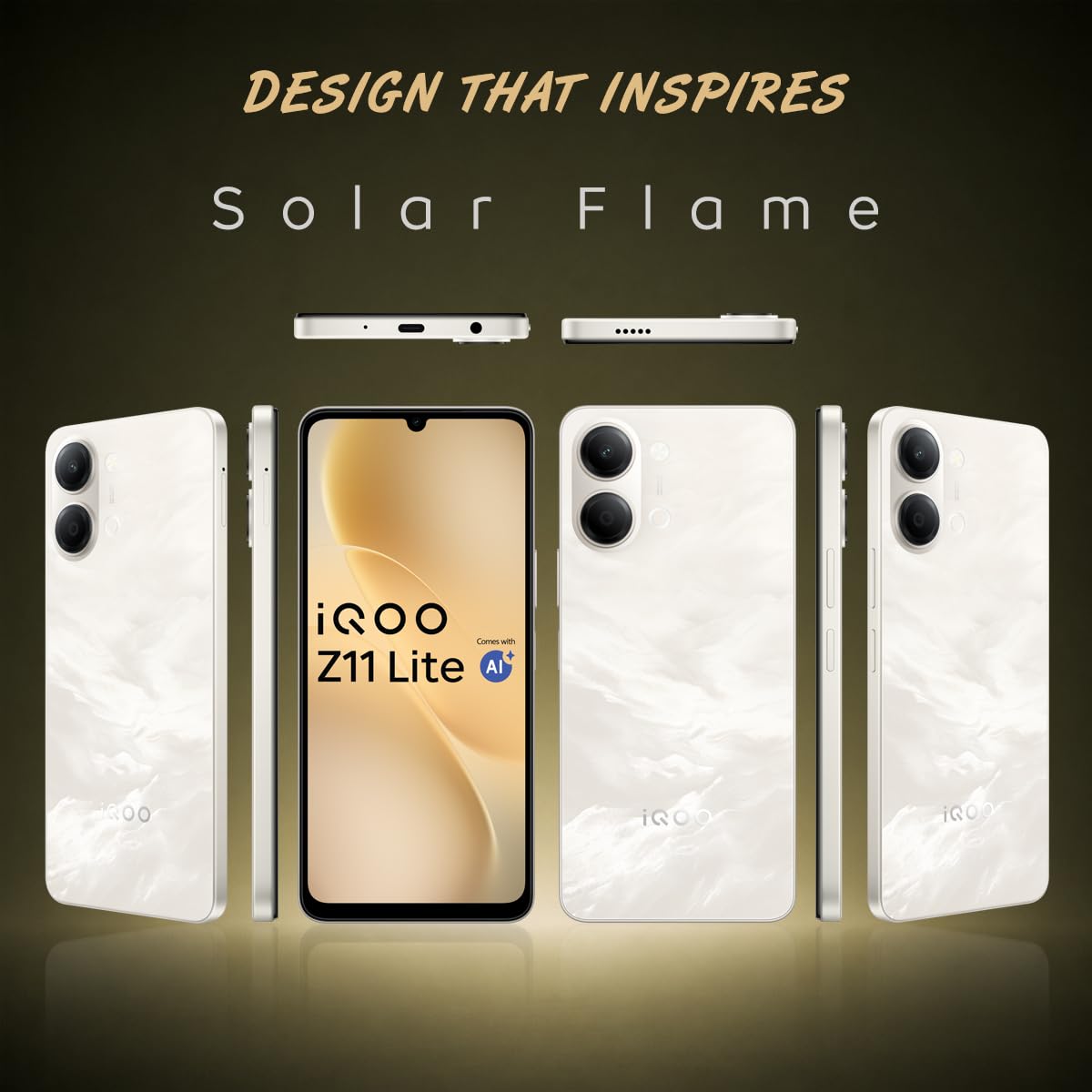 iQOO Z11 Lite 44W 5G (Midnight Blue, 6GB RAM, 128GB Storage) | 6500mAh Battery with 44W Fast Charging* | Dimensity 6300 with 579k+ AnTuTu Score* | OriginOS 6.0 with AI Creation* & Private Space*