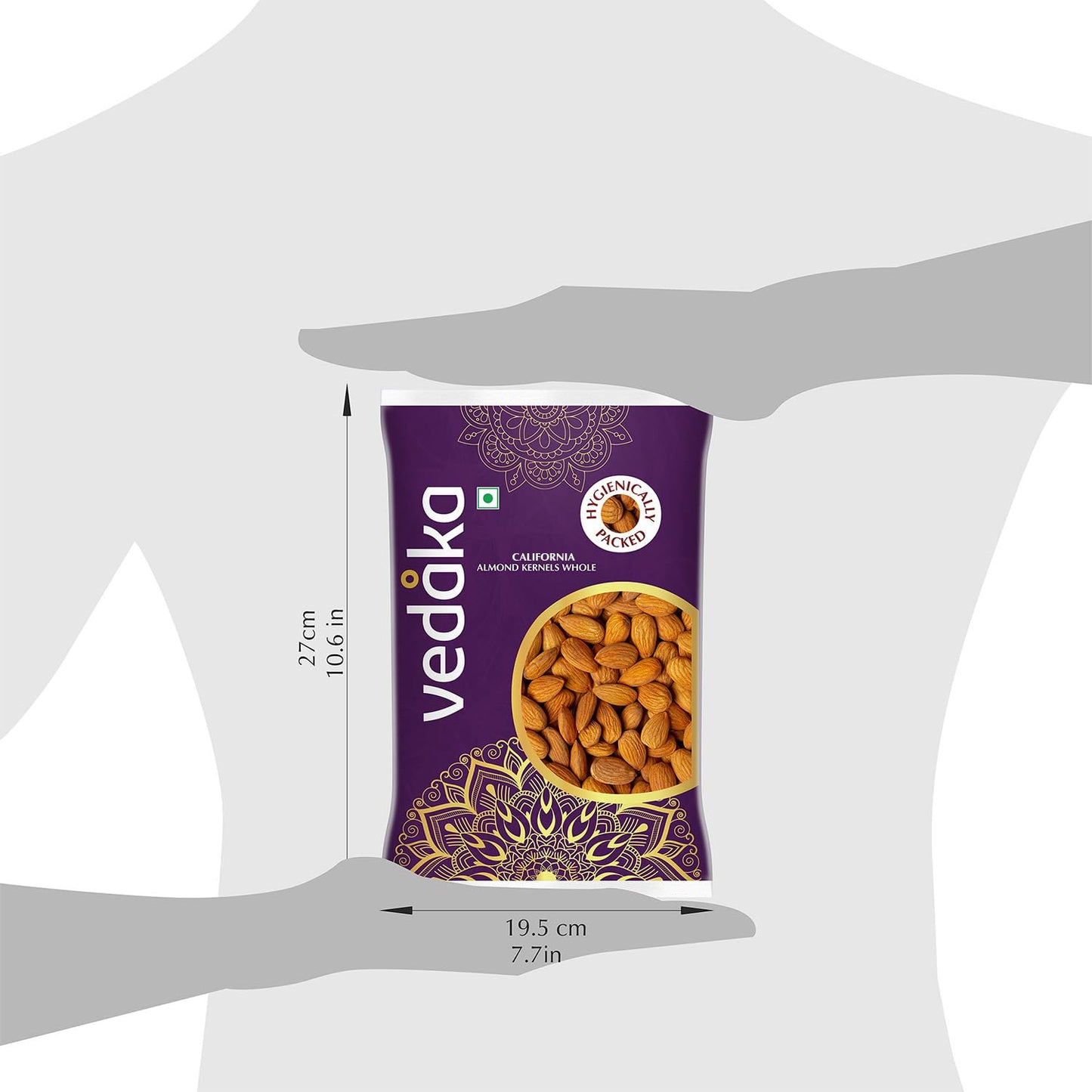 Amazon Brand - Vedaka Almonds | 1 Kg | California Almonds | 100% Natural Badam Giri | Rich In Protein & Dietary Fiber | Crunchy Texture & Delicious Nutty Flavour | No Added Preservatives