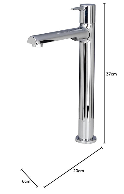JAQUAR Florentine Prime Series Table Mounted Tall Boy Cold ONLY Basin TAP (Chrome) | TOP Lever, Brass Body Water Tap/Faucet/Cock for Bathroom/Kitchen Wash Basin | FLP-CHR-5021PM