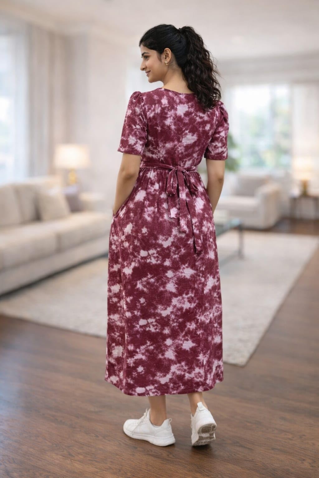 Women's Maternity Feeding Maxi zipless,Lounge wear, zipless Feeding Nightdress,Nursing Maxi Dress,Cotton Kaftan Nighty,Feeding Cotton Nighty