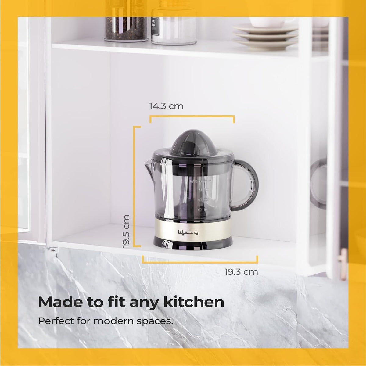 Lifelong Electric Citrus Juicer | Dual Cones & 700 ML Capacity | Electric Juicer Machine for All Fruits | Powerful 40W Motor for Low Noise | Fast Juicing at Home | Compact & Stylish for Daily Use