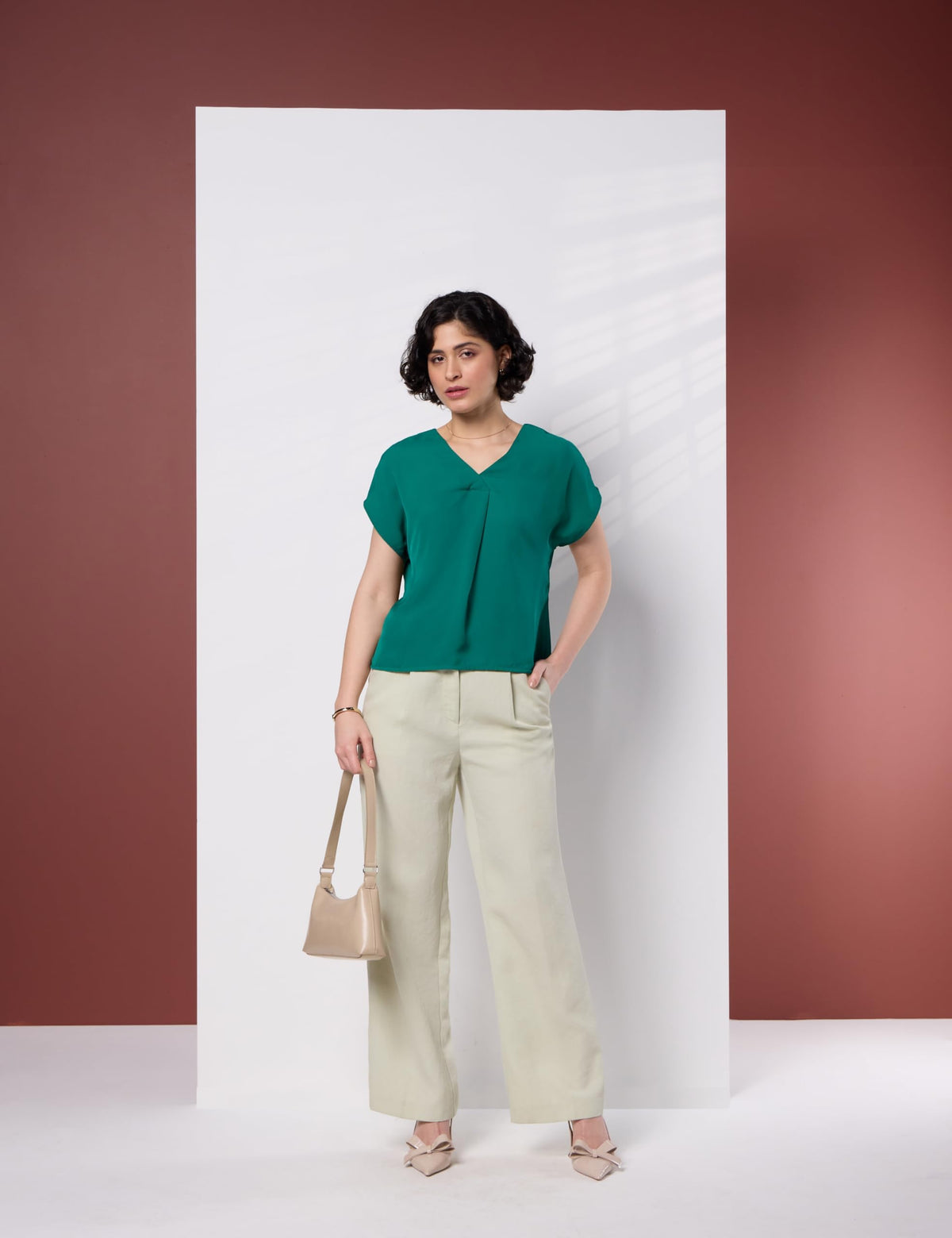 Symbol Premium Women's Relaxed Fit Crop Top | Desk-to-Dinner (Available in Plus Sizes) Polyester