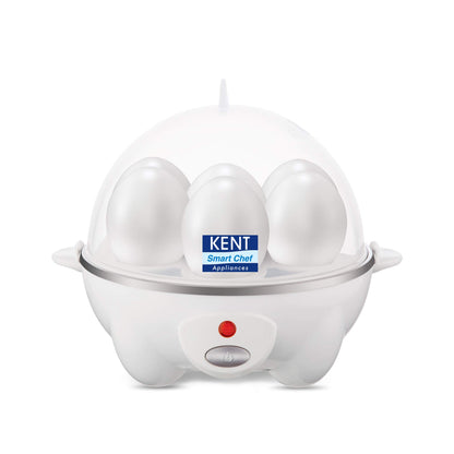 KENT Super Egg Boiler | 3 Boiling Modes | Stainless Steel Body and Heating Plate | 6 Eggs at a Time | Automatic Turn-Off | Silver