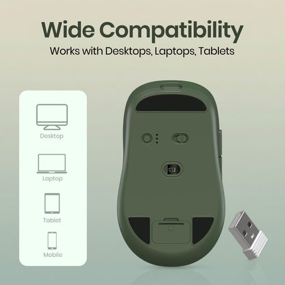 Portronics Toad 9 Wireless Bluetooth Mouse with Dual Wireless (BT + 2.4 GHz), Smart LED Display, Rechargeable Battery, Forward & Back Button, Multi-Device Pair, Upto 4800 Dpi Sensitivity(White)