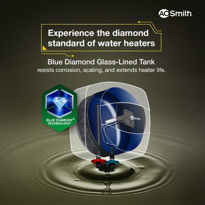 AO Smith Geyser 25 Litre 5 Star Rating (BEE) | Powerful 2KW Heating | Storage Water Heater With 2X Corrosion Resistant Blue Diamond Glass Tank | Warranty: 5 Yr Tank, 2 Yr Comprehensive | HSE-SHS-025