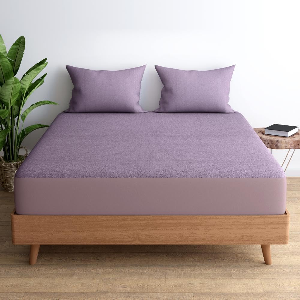 Wakefit Water Proof Terry Cotton Mattress Protector | Grey | Machine Washable | Super Soft | Fits Mattress Upto 10 inches