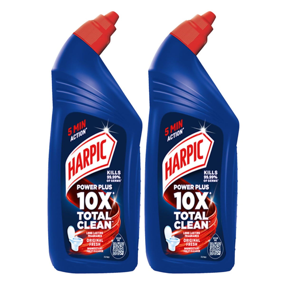 Harpic Disinfectant Toilet Cleaner Liquid, Original - 1 L (Pack of 2) | Kills 99.9% Germs