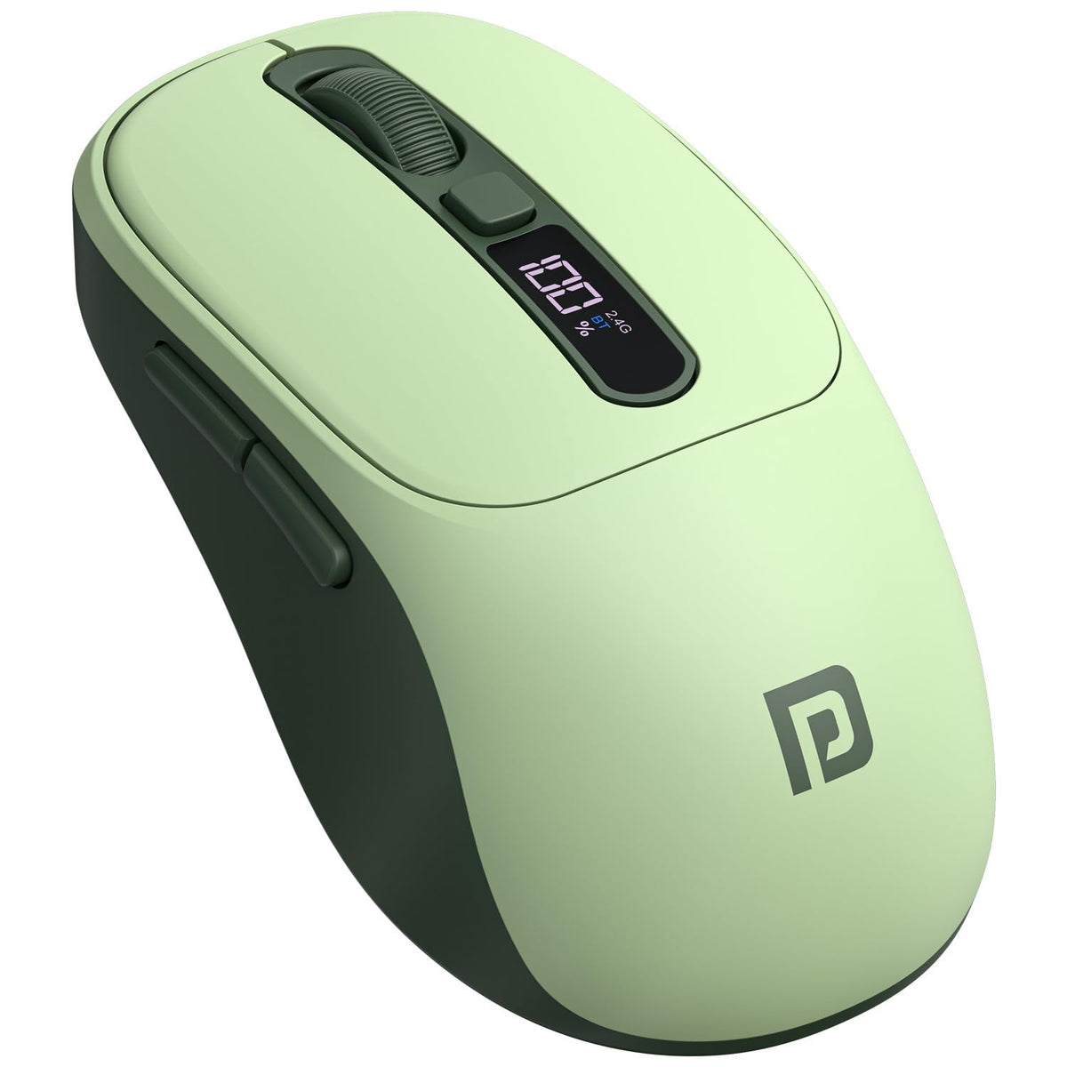 Portronics Toad 9 Wireless Bluetooth Mouse with Dual Wireless (BT + 2.4 GHz), Smart LED Display, Rechargeable Battery, Forward & Back Button, Multi-Device Pair, Upto 4800 Dpi Sensitivity(White)