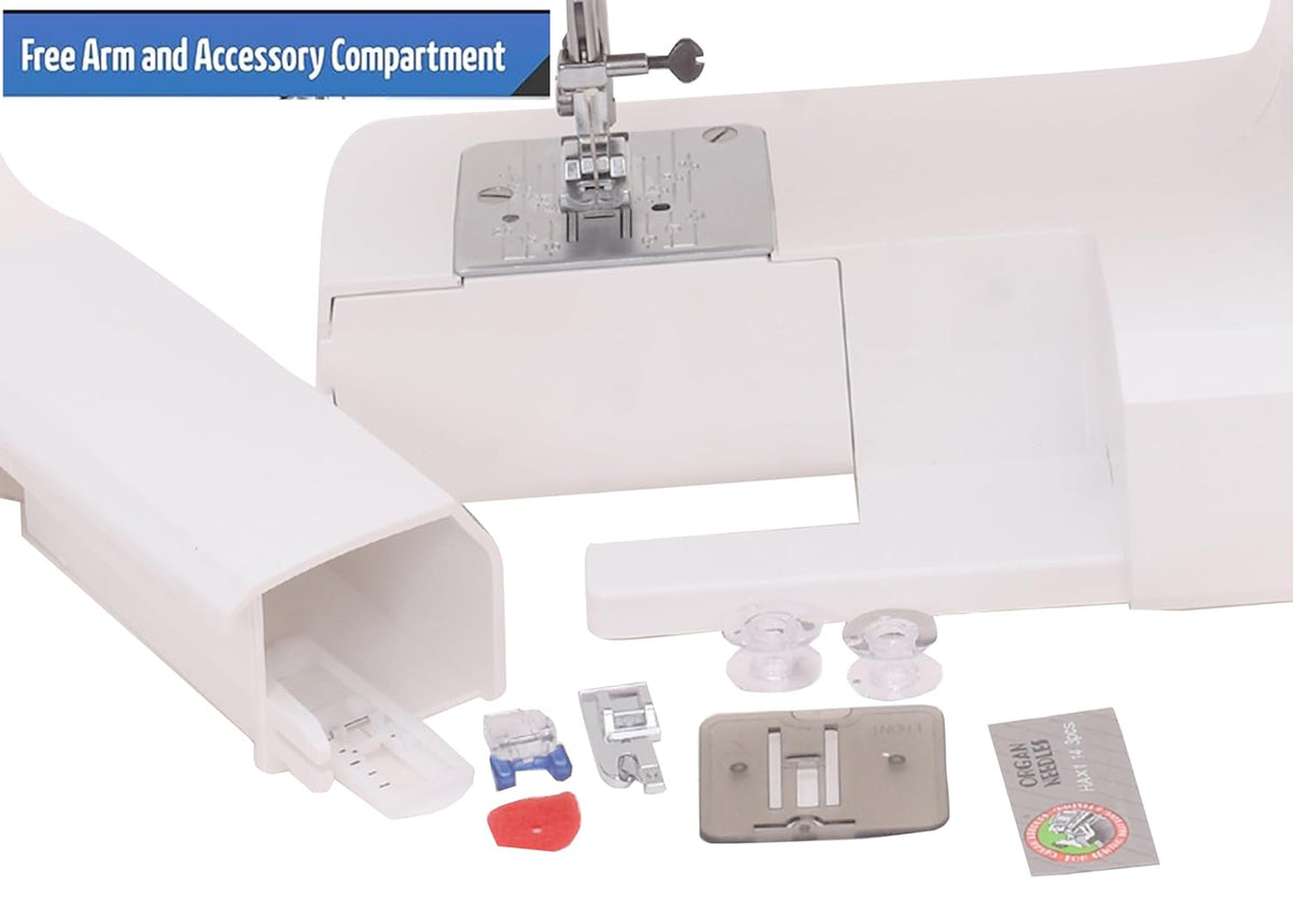 Usha Janome Dream Stitch Automatic Zig-Zag Electric Sewing Machine (White and Blue) 32.5 Quart