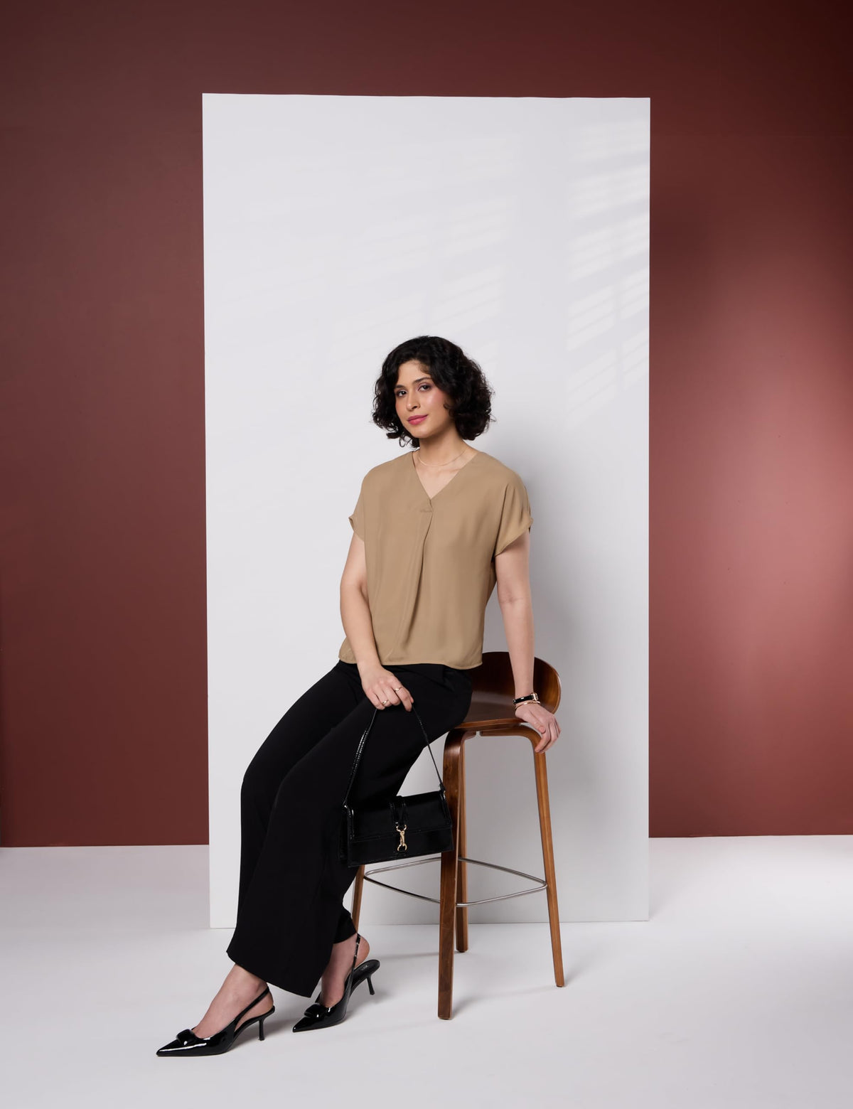 Symbol Premium Women's Relaxed Fit Crop Top | Desk-to-Dinner (Available in Plus Sizes) Polyester
