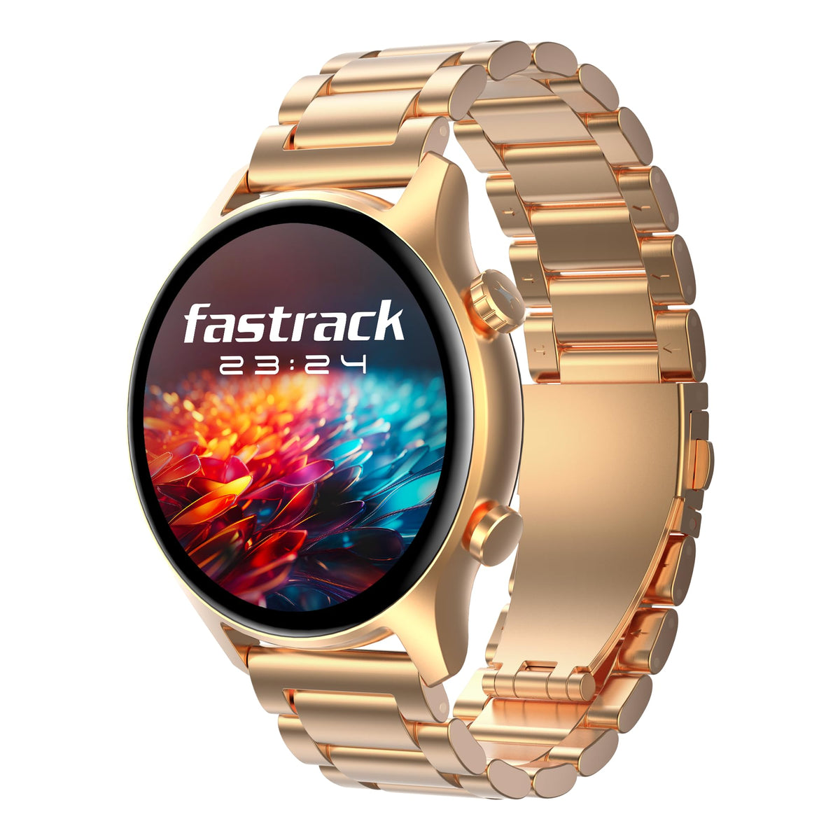 Fastrack Astor FR2 Pro 1.43" AMOLED Stainless Steel Smart Watch with SpO2, Heart Rate, BT Calling, Adaptive AOD, Functional Crown, AI Voice Assistant – Smartwatch for Stylish Professionals (Silver)
