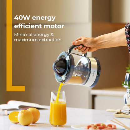 Lifelong Electric Citrus Juicer | Dual Cones & 700 ML Capacity | Electric Juicer Machine for All Fruits | Powerful 40W Motor for Low Noise | Fast Juicing at Home | Compact & Stylish for Daily Use