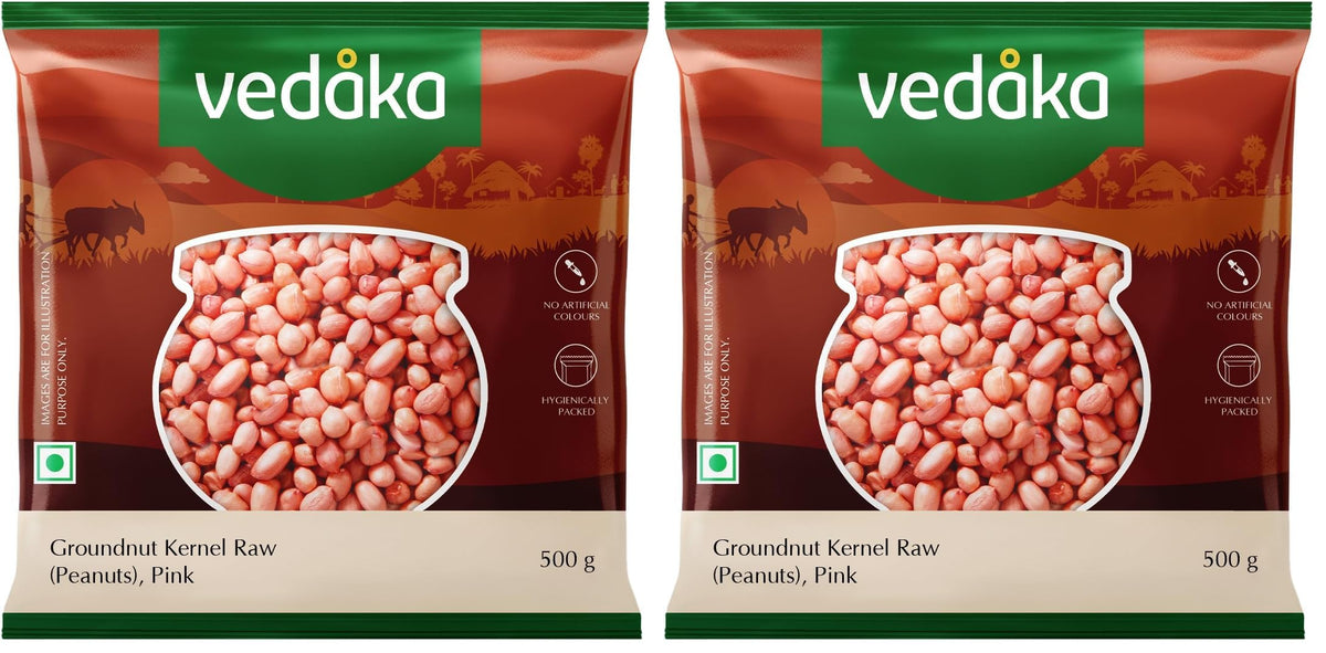 Amazon Brand - Vedaka Raw Peanuts | 1 Kg | Groundnut Kernel | Moongfali | Rich Source of Protein & Fiber | No Artificial Colours & No Preservatives