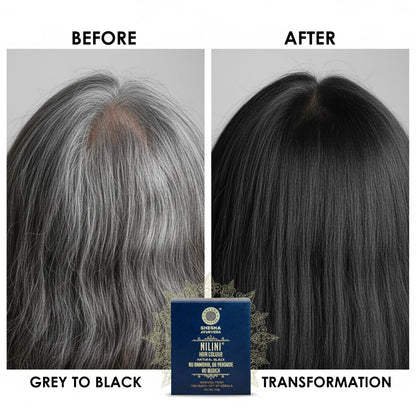 SHESHA AYURVEDA Nilini Hair Colour - Ayurvedic, No Ammonia, No Peroxide, No Perborates, No Bleach,Natural Black Colour (40g)