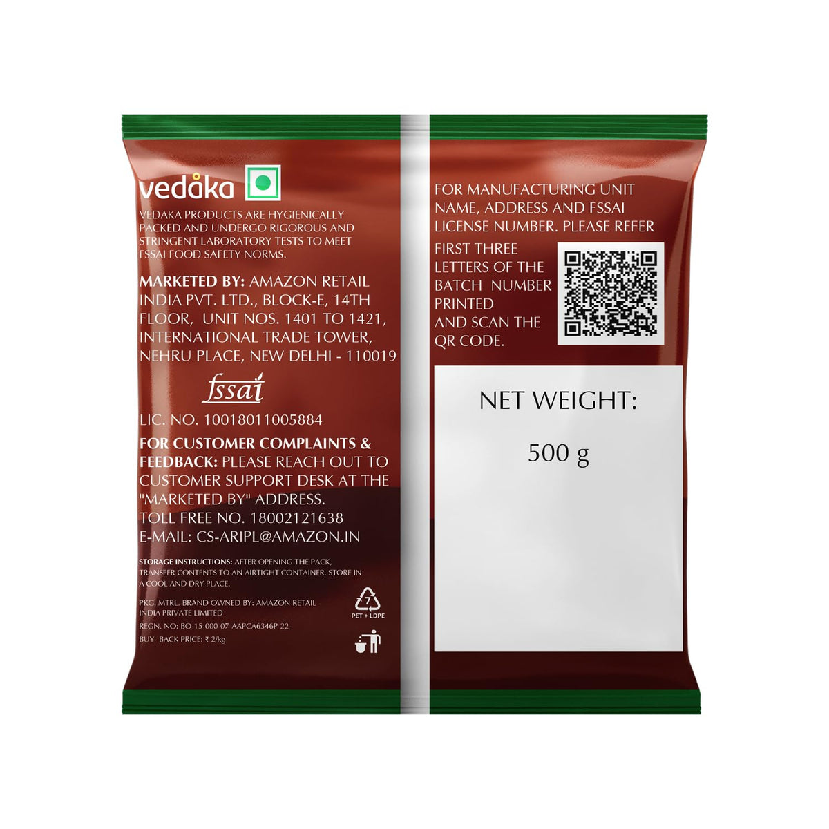 Amazon Brand - Vedaka Raw Peanuts | 1 Kg | Groundnut Kernel | Moongfali | Rich Source of Protein & Fiber | No Artificial Colours & No Preservatives