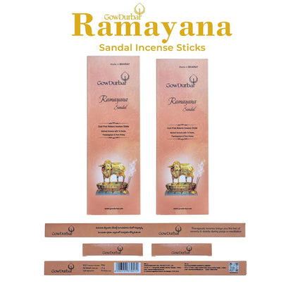 GOW DURBAR Coal-Free Natural Incense Sticks Agarbatti Combo Pack of 4 (Ramayana,Bharatha,Kasturi,Bhagavatha Mallika)