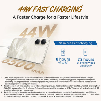 iQOO Z11 Lite 44W 5G (Midnight Blue, 6GB RAM, 128GB Storage) | 6500mAh Battery with 44W Fast Charging* | Dimensity 6300 with 579k+ AnTuTu Score* | OriginOS 6.0 with AI Creation* & Private Space*