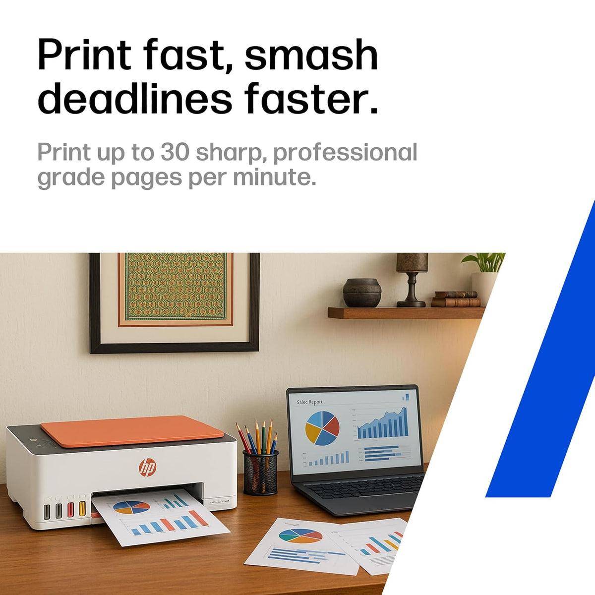 HP Smart Tank 589 All-in-One WiFi Colour Printer |Up to 4000 Black & 6000 Colour Prints I Print,Scan & Copy for Home/Office