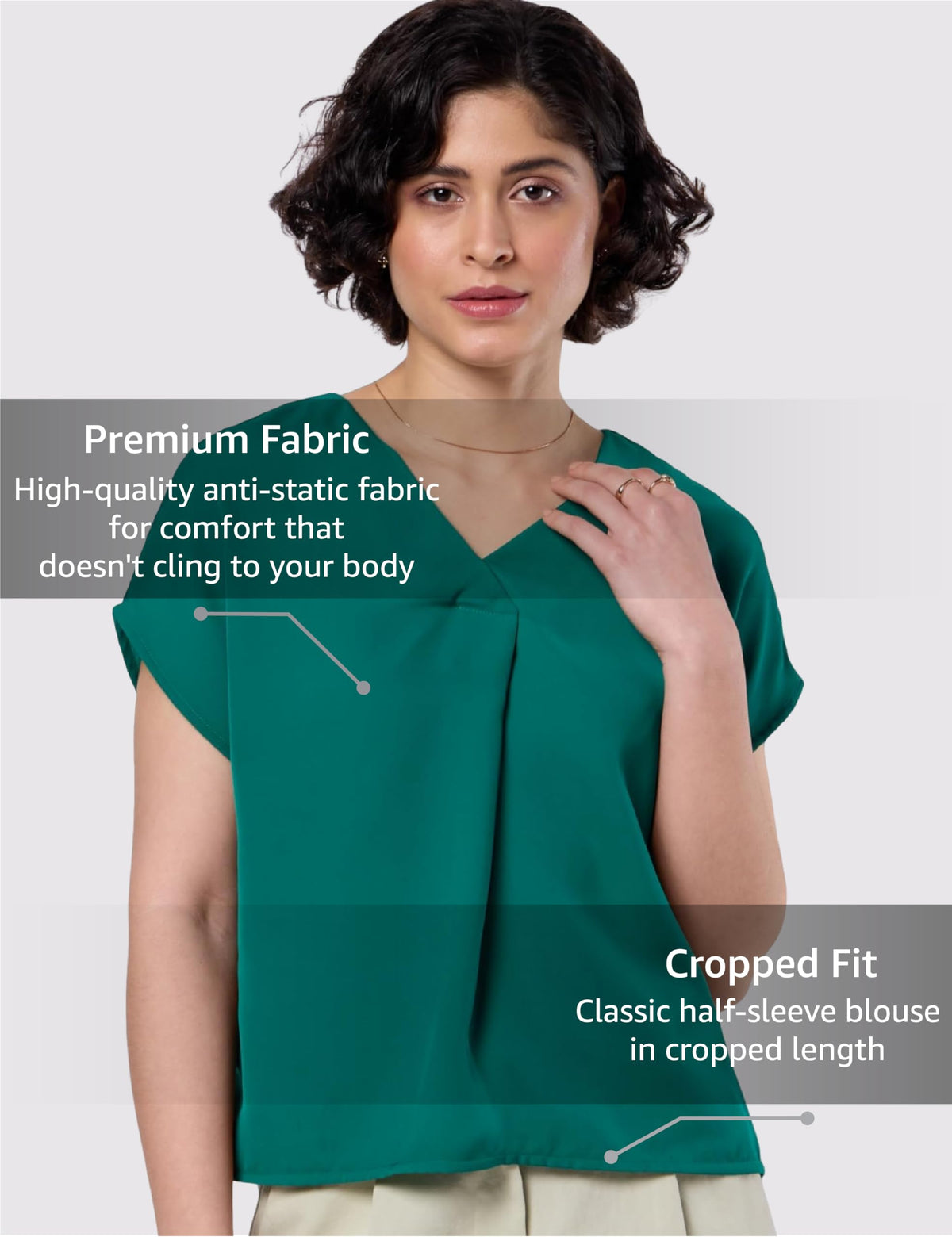 Symbol Premium Women's Relaxed Fit Crop Top | Desk-to-Dinner (Available in Plus Sizes) Polyester