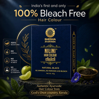 SHESHA AYURVEDA Nilini Hair Colour - Ayurvedic, No Ammonia, No Peroxide, No Perborates, No Bleach,Natural Black Colour (40g)