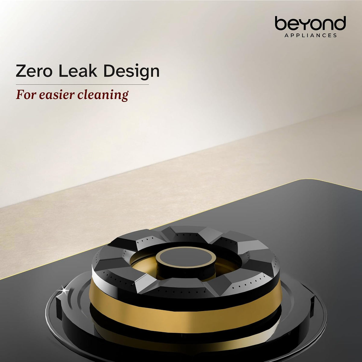Beyond Appliances Altair 4 Burner Smart Glass Hobtop Gas Stove | Auto Ignition | Digital Timer | Flame Failure Device | Jumbo Burner | Toughened Glass | LPG & PNG Compatible