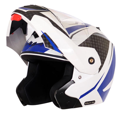 Vega Crux ISI Certified Flip-Up Helmet for Men and Women with Clear Visor(Black, Size:L)