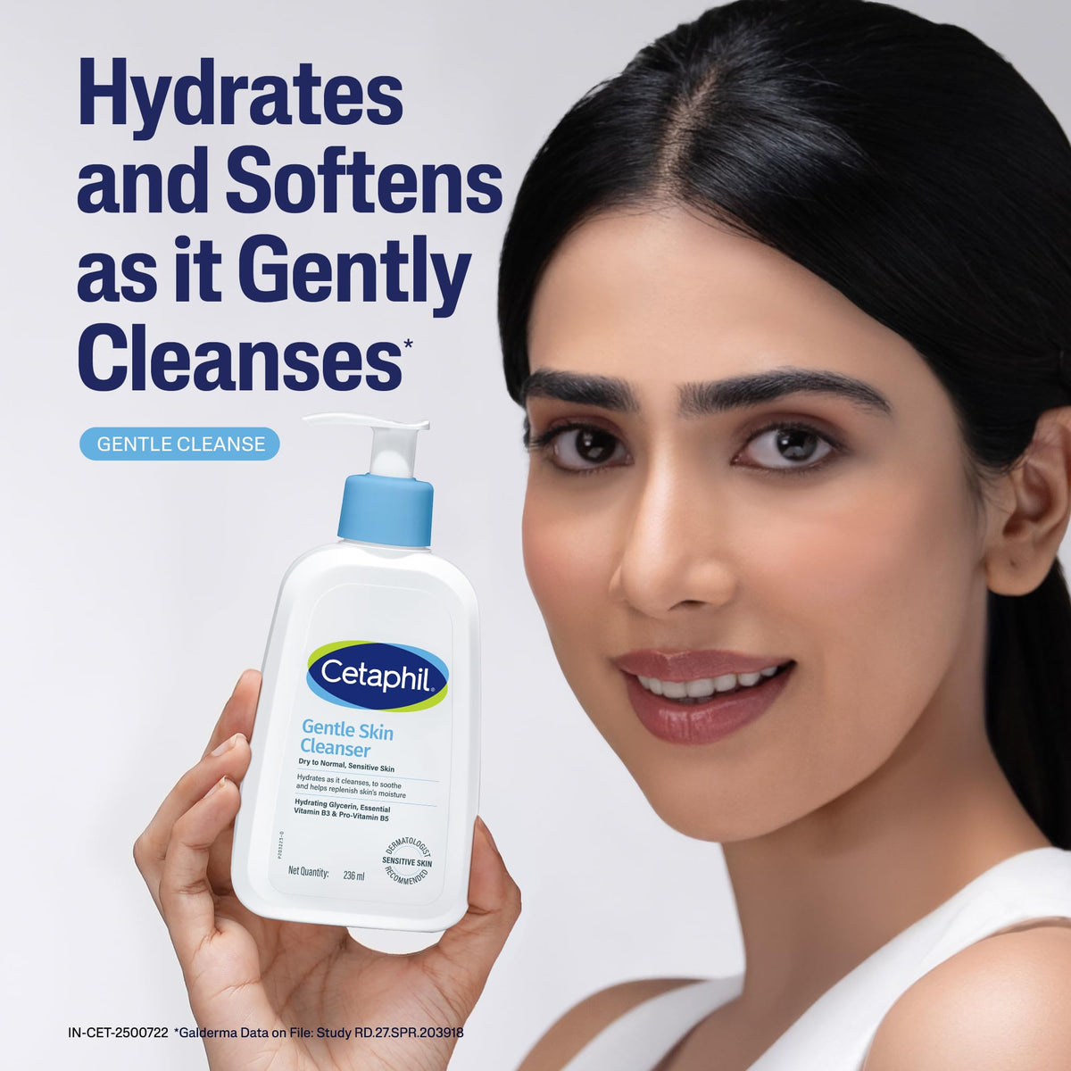 Cetaphil Gentle Skin Hydrating Face Wash 118ml, Paraben Free, Sulphate-Free Gentle Skin Hydrating Cleanser with Niacinamide, Vitamin B5 for Dry to Normal, Sensitive Skin