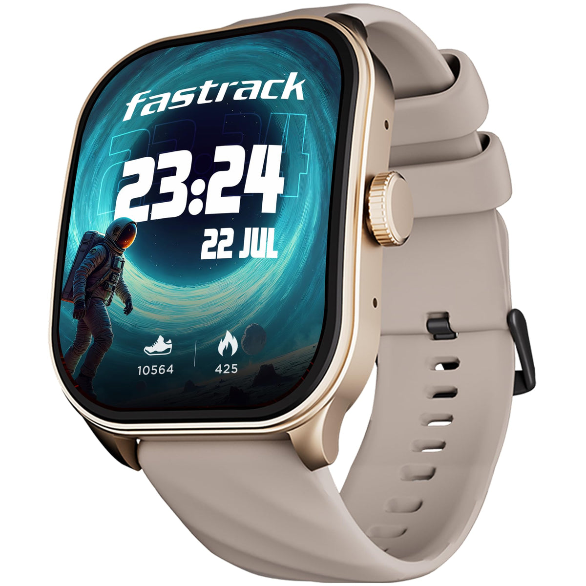 Fastrack Astor FR2 Pro 1.43" AMOLED Stainless Steel Smart Watch with SpO2, Heart Rate, BT Calling, Adaptive AOD, Functional Crown, AI Voice Assistant – Smartwatch for Stylish Professionals (Silver)