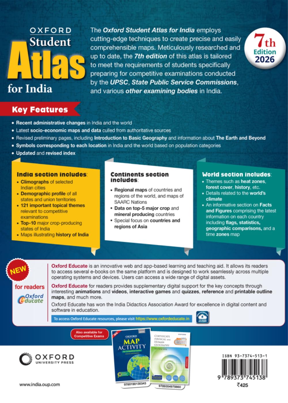 Oxford Student Atlas for India | For UPSC and Other Competitive Exams | 7th Edition