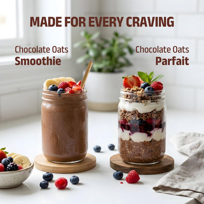 Pintola 26g High Protein Dark Chocolate Oats 1kg, No Refined Sugar, with Almonds, Raisins, Pumpkin & Chia Seeds, 9.6g Fibre, Rolled Oats for Weight management, Breakfast Cereals