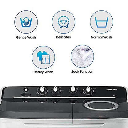Samsung 10.5 kg, 5 star, Semi-Automatic Top Load Washing Machine (WT10C4260GG/TL, Air Turbo Drying, Light Gray,)