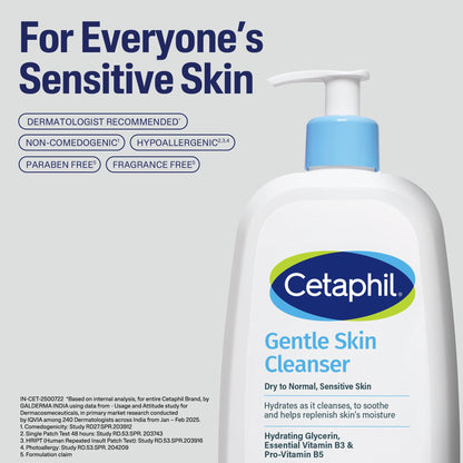 Cetaphil Gentle Skin Hydrating Face Wash 118ml, Paraben Free, Sulphate-Free Gentle Skin Hydrating Cleanser with Niacinamide, Vitamin B5 for Dry to Normal, Sensitive Skin