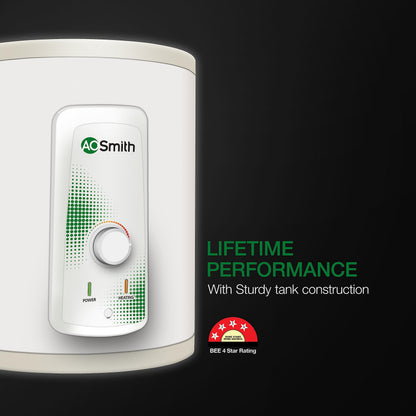 AO Smith Geyser 25 Litre 5 Star Rating (BEE) | Powerful 2KW Heating | Storage Water Heater With 2X Corrosion Resistant Blue Diamond Glass Tank | Warranty: 5 Yr Tank, 2 Yr Comprehensive | HSE-SHS-025