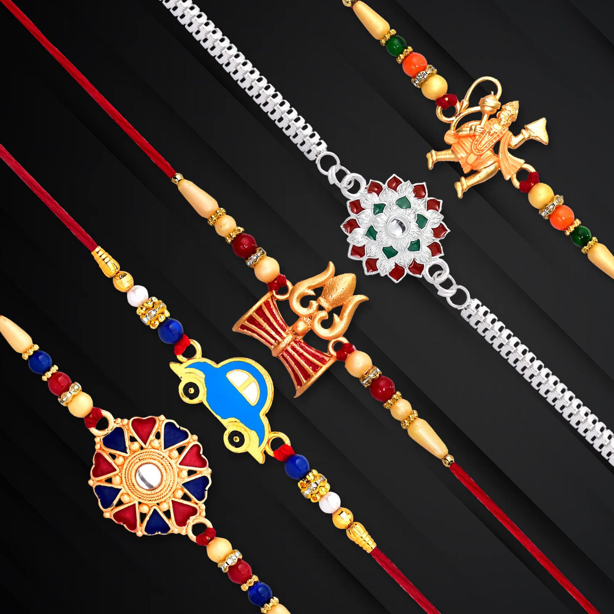 DeoDap Designer Murli Flute Rakhi for Brother with Choco Coated Nut Butterscotch Chocolate 96gm, Pooja Coin, Roli Chawal & Card | Rakhi with Chocolate Combo for Raksha Bandhan