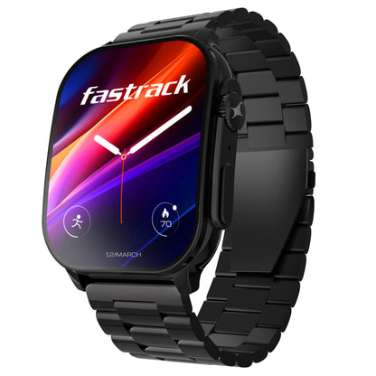 Fastrack Astor FR2 Pro 1.43" AMOLED Stainless Steel Smart Watch with SpO2, Heart Rate, BT Calling, Adaptive AOD, Functional Crown, AI Voice Assistant – Smartwatch for Stylish Professionals (Silver)