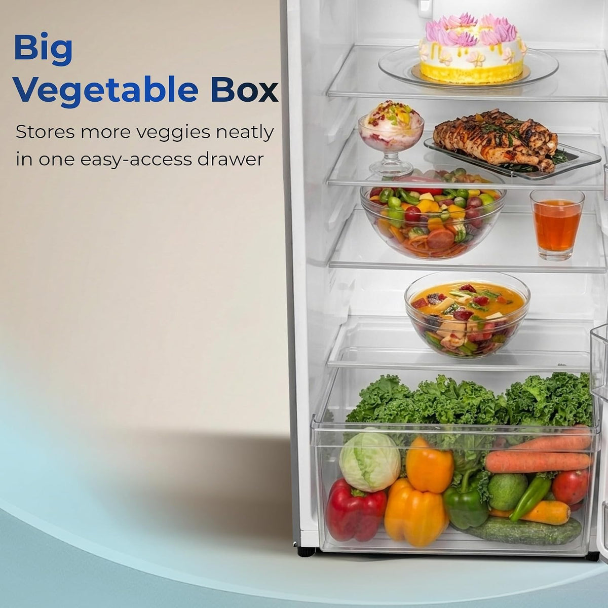 Haier 190 L 5 Star Direct Cool Inverter Single Door Refrigerator with Fast Ice Making, Easy Clean Back, Large Vegetable Box (HED-205DSA-P, Dazzle Steel, 2026 Model)
