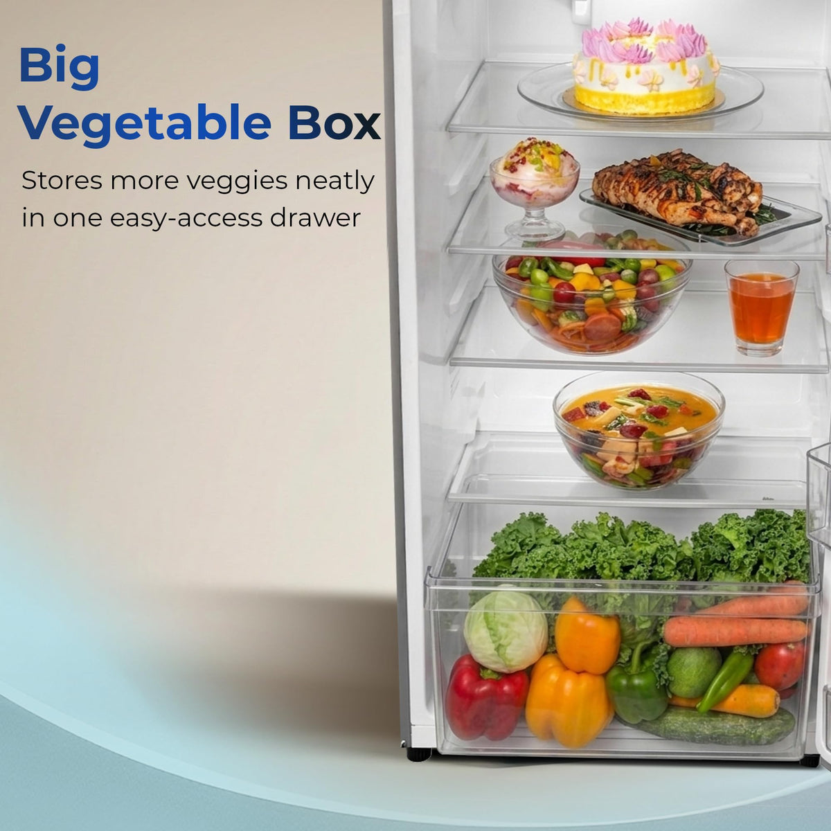Haier 190 L 5 Star Direct Cool Inverter Single Door Refrigerator with Fast Ice Making, Easy Clean Back, Large Vegetable Box (HED-205DSA-P, Dazzle Steel, 2026 Model)