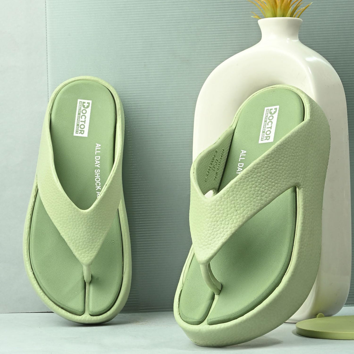 DOCTOR HEALTH SUPER SOFT Women’s Orthopedic Soft Platform Slippers | Ultra-Cushioned Shock Absorbing Footbed | Lightweight Anti-Skid Everyday Wear Comfort Flip Flops for All-Day Support