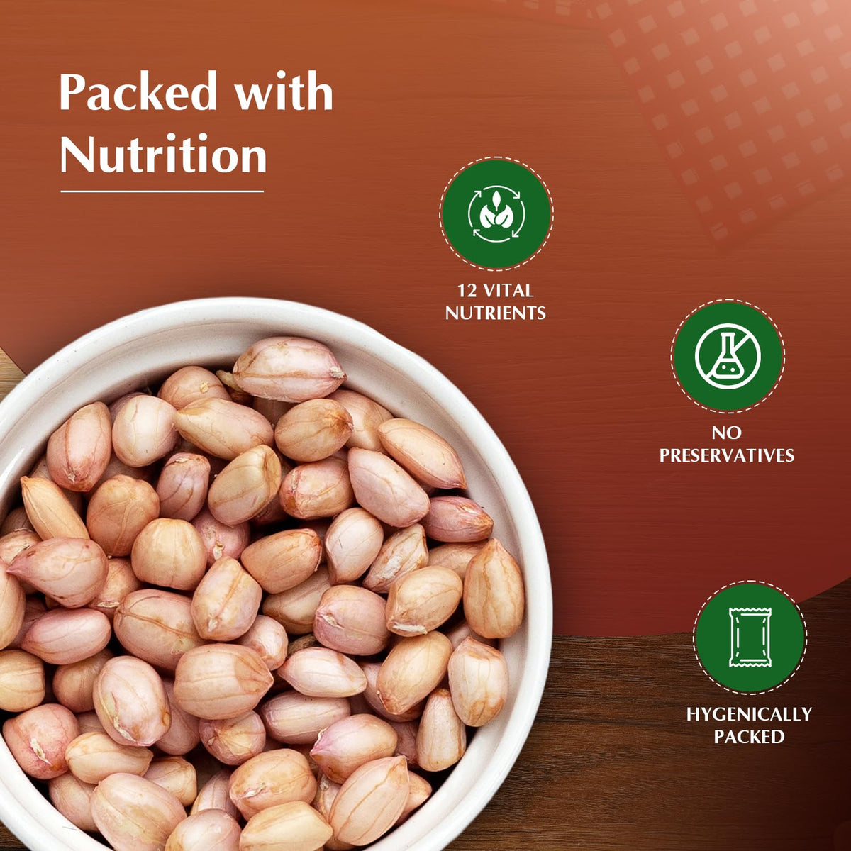 Amazon Brand - Vedaka Raw Peanuts | 1 Kg | Groundnut Kernel | Moongfali | Rich Source of Protein & Fiber | No Artificial Colours & No Preservatives