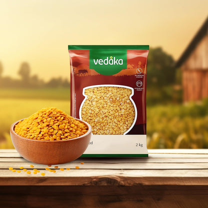 Amazon Brand - Vedaka Unpolished Toor Dal (Arhar Dal) | 2 Kg | Naturally Rich Source Of Protein | Naturally Cholesterol-Free | No artificial Colours and No Added Preservatives
