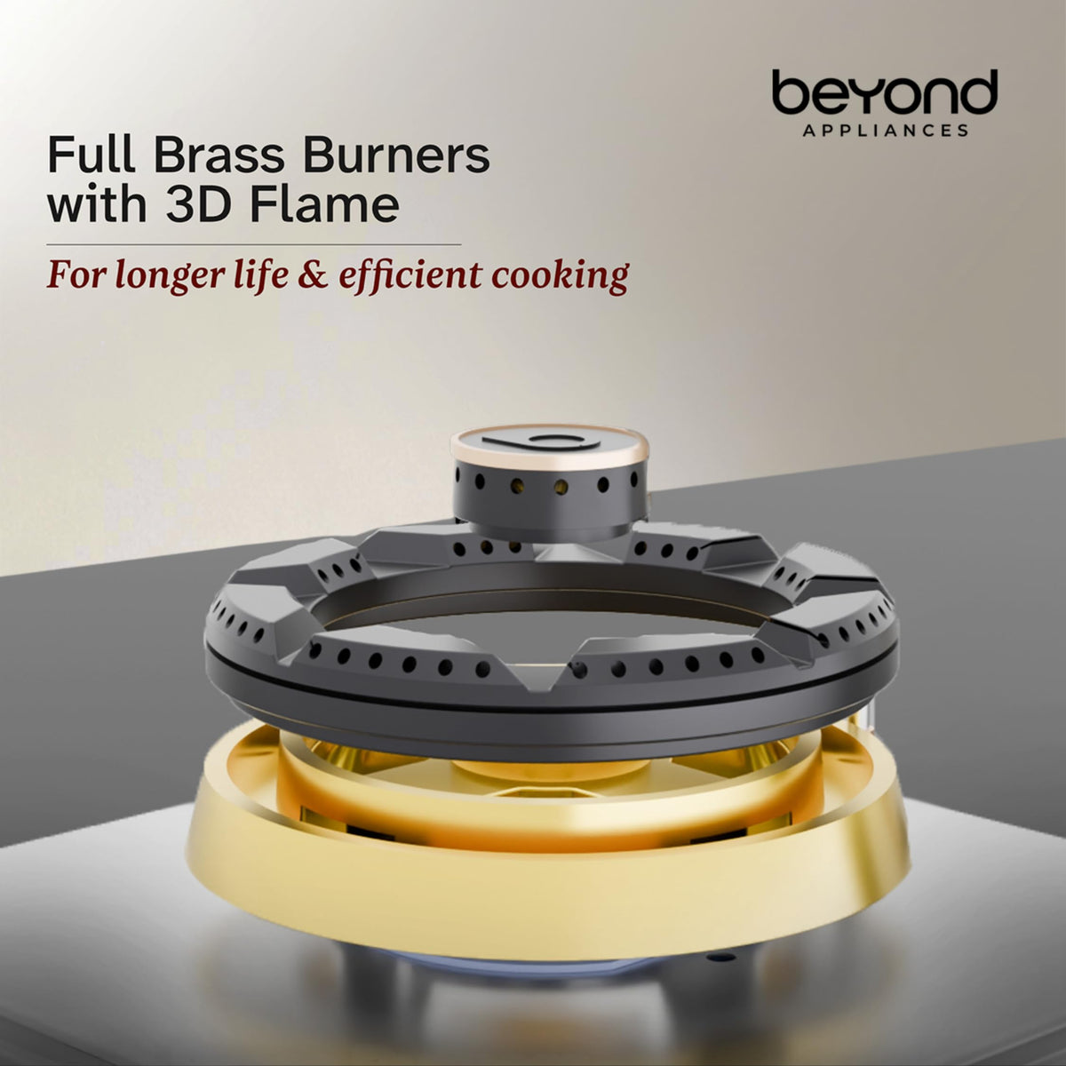 Beyond Appliances Altair 4 Burner Smart Glass Hobtop Gas Stove | Auto Ignition | Digital Timer | Flame Failure Device | Jumbo Burner | Toughened Glass | LPG & PNG Compatible