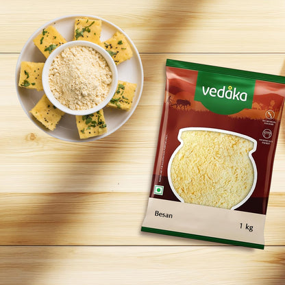 Amazon Brand- Vedaka Besan (Gram Flour) (100% Chana Dal Fine Besan), 500 g