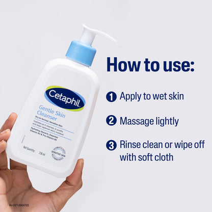 Cetaphil Gentle Skin Hydrating Face Wash 118ml, Paraben Free, Sulphate-Free Gentle Skin Hydrating Cleanser with Niacinamide, Vitamin B5 for Dry to Normal, Sensitive Skin