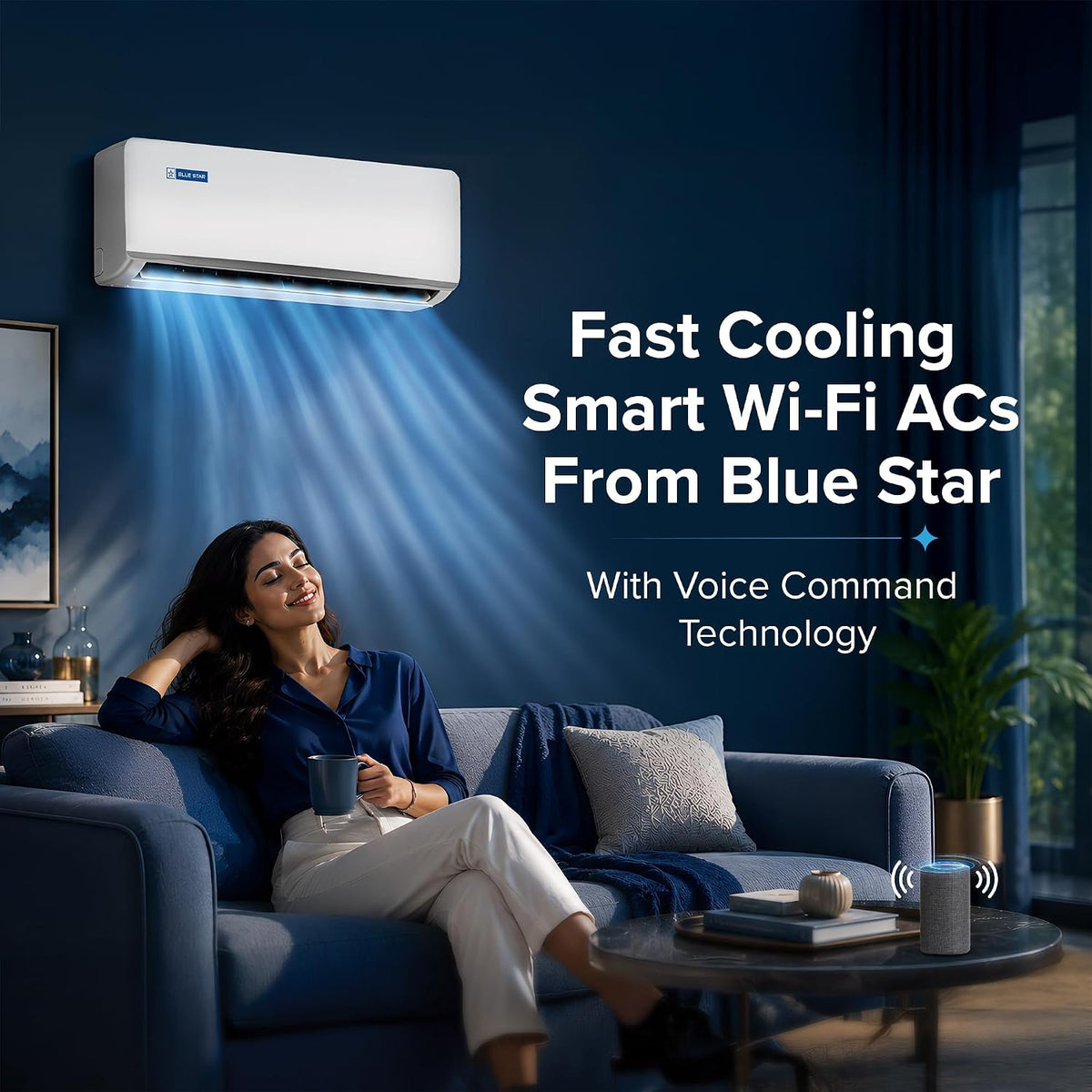 Blue Star 1 Ton 5 Star,New Star rated,Smart Inverter Split AC (Copper, Convertible 5 in 1 Cooling, DigiQ Hepta Sensor, Blue Fins, Self Diagnosis, IA512ZXUS, White)