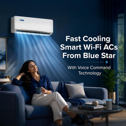 Blue Star 1 Ton 5 Star,New Star rated,Smart Inverter Split AC (Copper, Convertible 5 in 1 Cooling, DigiQ Hepta Sensor, Blue Fins, Self Diagnosis, IA512ZXUS, White)