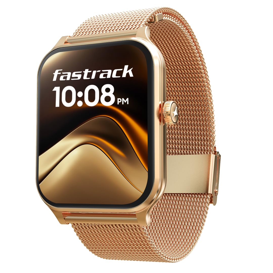 Fastrack Astor FR2 Pro 1.43" AMOLED Stainless Steel Smart Watch with SpO2, Heart Rate, BT Calling, Adaptive AOD, Functional Crown, AI Voice Assistant – Smartwatch for Stylish Professionals (Silver)