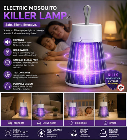 DJIVAN Eco Friendly Electronic LED Mosquito Killer Machine Trap Lamp, Screen Protector Mosquito Killer lamp for Home, USB Powered Electronic (U-Pack of 1)